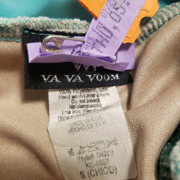 VA Va Voom Teal Mesh & Lace Nude Swmi Sheer Bodycon Dress Size Small - Picture 11 of 13